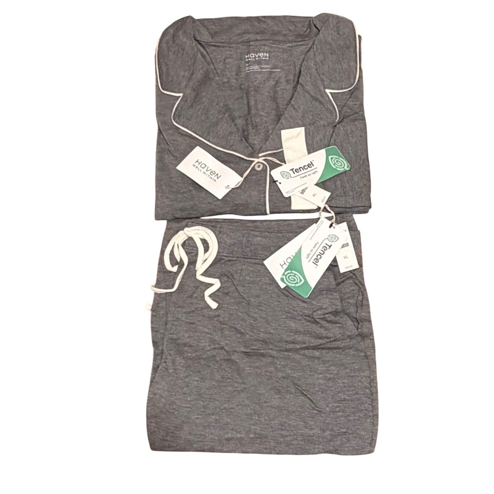 Haven Well Within Tencel Pajama Set Gray XL Pant Set Sleepwear Loungewear NWT - Picture 9 of 11